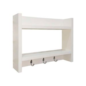 Suporte Porta Chaves Organizador Decorativo De Parede Madeira Branco