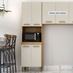 Paneleiro Com Nicho 4 Portas São Luis Cinamomo/off White