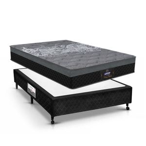 Conjunto Gazin New York Box Castor Poli Preto Casal 138x188x66cm