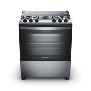 Fogão Brastemp 5 Bocas Cor Inox Com Turbo Chama BFS5GDR 220V