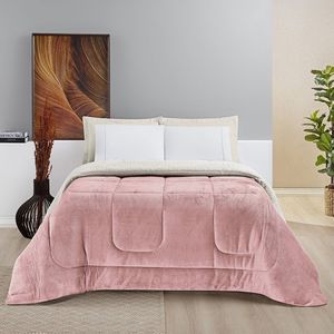 Coberdrom Pele De Carneiro Sherpa Everest King 01 Peça - Rosa Secreto