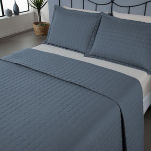 Kit Cobre Leito Matelado Copacabana 3 Peças Casal 100% Poliéster Percal 300 Fios - Azul