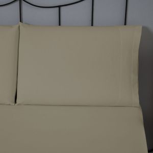 Jogo De Lençol Dia A Dia Liso 3 Peças King 80% Algodão - 20% Poliéster Percal 140 Fios - Cáqui
