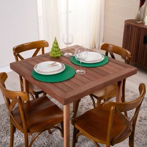 Sousplat Capa E Base Mdf Basic Liso 35cm Diâmetro Tecido Oxford 100% Poliéster - Verde