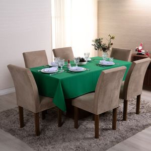 Toalha De Mesa Basic 1 Peça 2,50m X 1,40m 8 Lugares Tecido Oxford 100% Poliéster - Verde