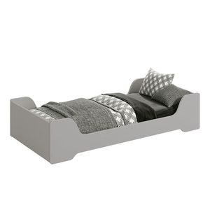Cama Evolutiva 2 Em 1 Zaki Cinza Fosco Com Colchão D20 - Reller Móveis Cinza Fosco