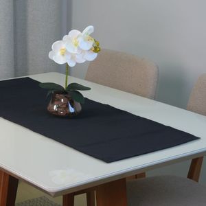 Caminho De Mesa Basic 1 Peça 1,30m X 40cm Tecido Oxford 100% Poliéster - Preto