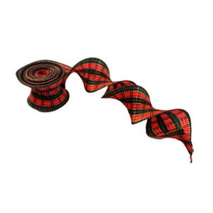 Fita Natalina Aramada Decorativa 12cm X 4,57m Xadrez