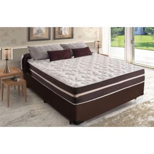 Cama Box Casal + Colchão De Molas Prime Colchões Classic Superlastic 138x188x64 Marrom