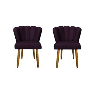 Kit 2 Cadeiras De Jantar Reforçada Flor Confortável Balaqui Decor Roxo
