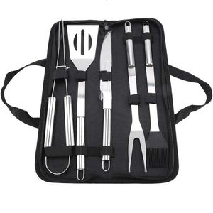 Kit 6pcs Churrasco Aço Inox 38cm X 4,8cm X 11,5cm