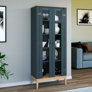 Cristaleira - Colonial 750cm X 1800cm X 410cm 2 Portas Mel / Petroleo