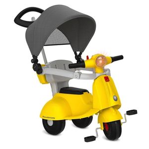 Triciclo Banderetta Com Capota Passeio e Pedal Amarelo Bandeirante
