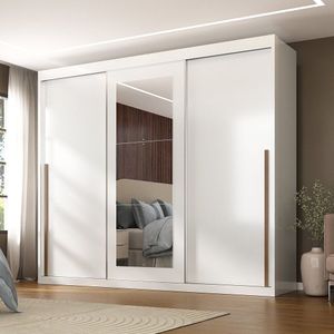 Guarda-roupa Casal 3 Portas De Correr E 6 Gavetas Spazio Branco