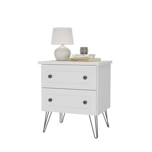 Mesa Cabeceira 2 Gavetas 62,5x54x42,8 Cm Fort Branco