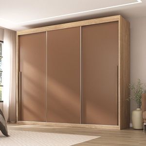 Guarda-roupa Portas De Correr Spazio Capuccino- Terracota