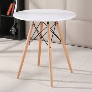 Mesa Eiffel Cozinha Redonda 70cm Mdf Tx Branco