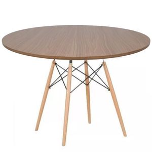 Mesa Eiffel 110cm Redonda Cozinha Madeira Mdf Tx Freijó