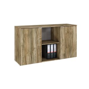 Armário Baixo Com 02 Portas E Nicho 75x135x42cm Wlab135 Carvalho Branco