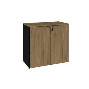 Armário Baixo Com 02 Portas 75x80x42cm Wlab80 Preto Tx Com vermont Oak