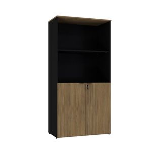 Armário Alto Estante Com 02 Portas 161,5x80x42cm Wlae80 Preto Tx Com vermont Oak
