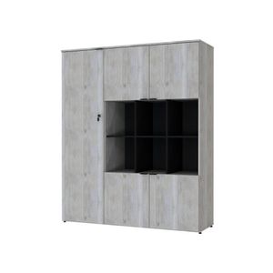 Armário Alto Com nichos E 05 Portas 161,5x135x42cm Wlan135 Snow - Preto