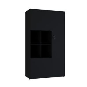 Armário Alto Com nicho E 03 Portas 161,5x90x42cm Wlan90 Preto Tx