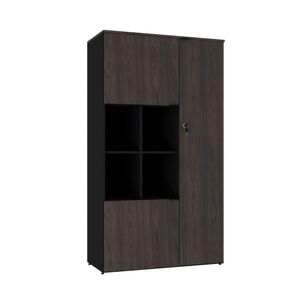 Armário Alto Com nicho E 03 Portas 161,5x90x42cm Wlan90 Preto Tx Com terracota