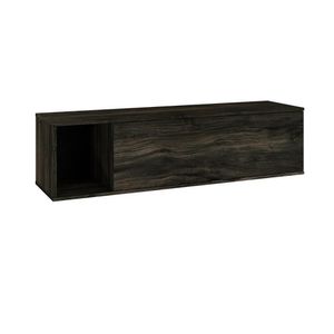 Armário Aéreo Com nicho E Porta Basculante 35x135x35cm Wlnp135 Carvalho Dark - Preto