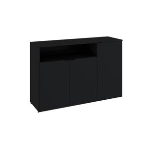 Armário Aparador Com 03 Portas E Nicho 89,5x135x42cm Wlap135 Preto ônix