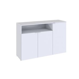 Armário Aparador Com 03 Portas E Nicho 89,5x135x42cm Wlap135 Branco Tx