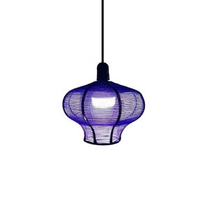 Luminária Pendente De Teto Blade Trançado Artesanal Roxo