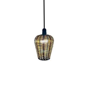 Luminária Pendente De Teto Finn Trançado Artesanal Caramelo