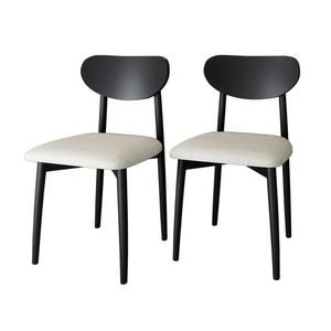 Kit 2 Cadeiras Gala Madeira Maçica - Alt 86 Cm X L 44 Cm X P 56 Cm ébano/off White