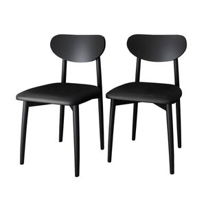 Kit 2 Cadeiras Gala Madeira Maçica - Alt 86 X L 44 Cm X P 46 Cm Preto