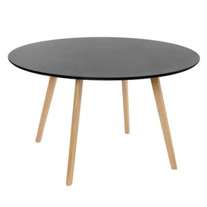 Mesa Leda Wood Metal Redonda 110cm Madeira Mdf Tx Preto
