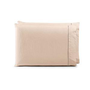 Par De Fronhas 70cm X 50cm 2 Peças Paris Percal 150 Fios 100% Algodão - Cáqui
