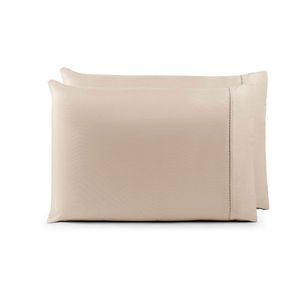 Par De Fronhas 70cm X 50cm 2 Peças Laura Toque Percal 200 Fios 100% Poliéster - Cáqui