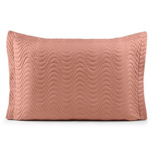 Porta Travesseiro Avulso 70cm X 50cm Com Debrum 1 Peça Laura Matelado Toque 200 Fios 100% Poliéster - Rosê