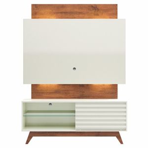 Rack Para Sala Com Painel Para Tv 55 Pol Led Acaia D03 Off White Nobre - Lyam Decor