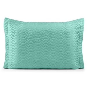 Porta Travesseiro Avulso 70cm X 50cm Com Debrum 1 Peça Laura Matelado Toque 200 Fios 100% Poliéster - Verde Tiffany