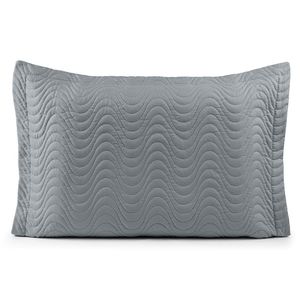 Porta Travesseiro Avulso 70cm X 50cm Com Debrum 1 Peça Laura Matelado Toque 200 Fios 100% Poliéster - Cinza