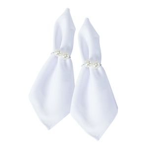 Kit Anel Para Guardanapos Pérola Duplo Grande 4cm X 3cm Argola - Prata