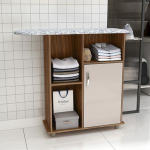 Tábua De Passar Roupa Miami Com 1 Porta E Nicho Freijo/baunilha