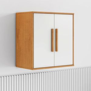 Armário Aéreo Para Cozinha 2 Portas Lorena Nature/off White