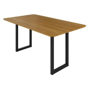 Mesa Retangular Tampo Em Mdf 160x90cm Preto - Marrom