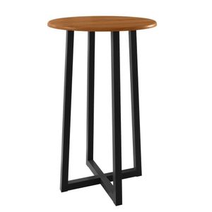 Mesa Madeira Maciça 70cm Bistrô Coliseu Preto - Marrom