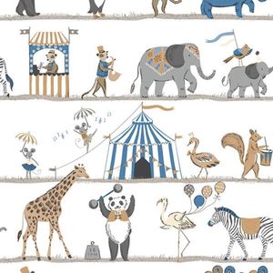 Papel De Parede Just 4 Kids Animais Circenses G56546 - Rolo 10m X 0,52m