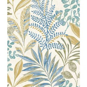 Papel De Parede Maison Folhagem Colorido Mn3107