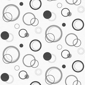 Papel De Parede Fiesta Modern Geométrico Círculos Preto 543341 Fiesta Modern 543341